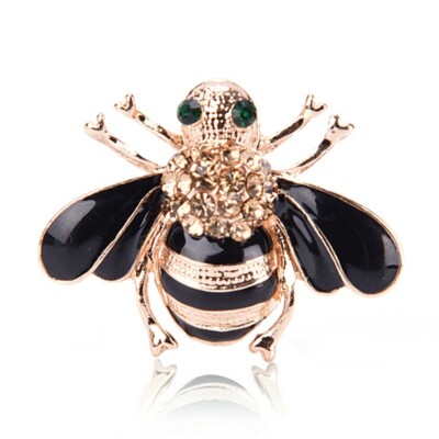 Crystal Bumble Bee Pin Brooch Badge   Cute Kawaii Insect Jewellery + Gift Bag