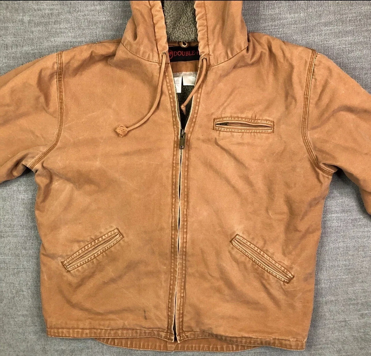 VETEMENTS Giacca Doppia H Uomo L Anatra Sherpa Foderata Abbigliamento da Lavoro Tela Fienile Coro Con Cappuccio