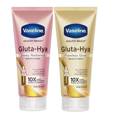 Vaseline GlutaGlow-Hya Dewy Radiance & Gluta-Hya Flawless Glow Serum 200+200ml