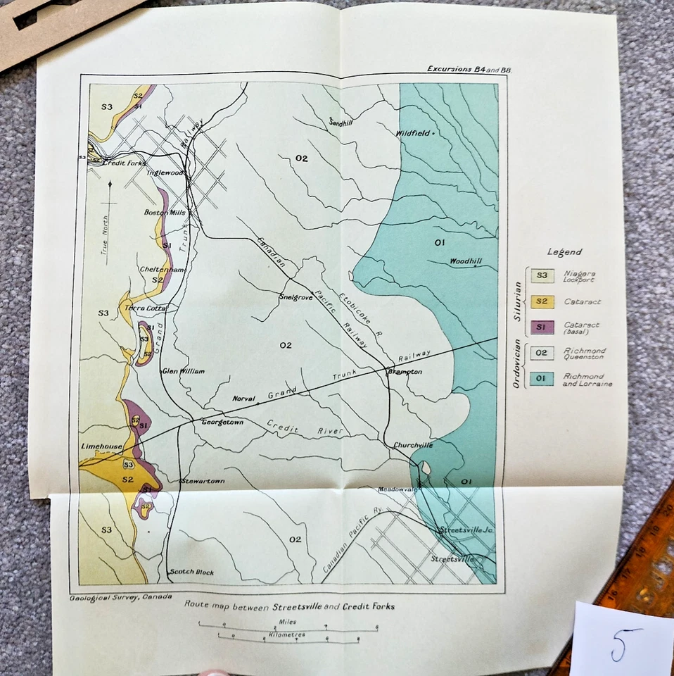 1913 Geological Map of Route between Streetsville and Credit Forks - Canada - Image 1 of 1