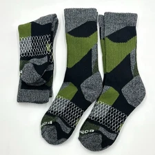 3 pairs Bombas Men's Honeycomb athletic Calf Socks Size Med 6-9 multicolor