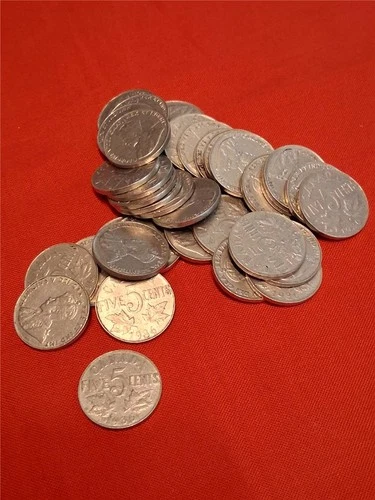 Picker's Bag of x37 CANADA 1936 Nickels CIRCULATED                      #MF-5244