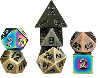 MET9209 Fanroll Mystery Misfit Mini Metal Polyhedral Dice Set (7)