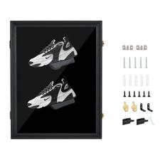 Lockable Sneaker Display Case, Shoes Frame with UV Protection, Wall-Mounted (1P)
