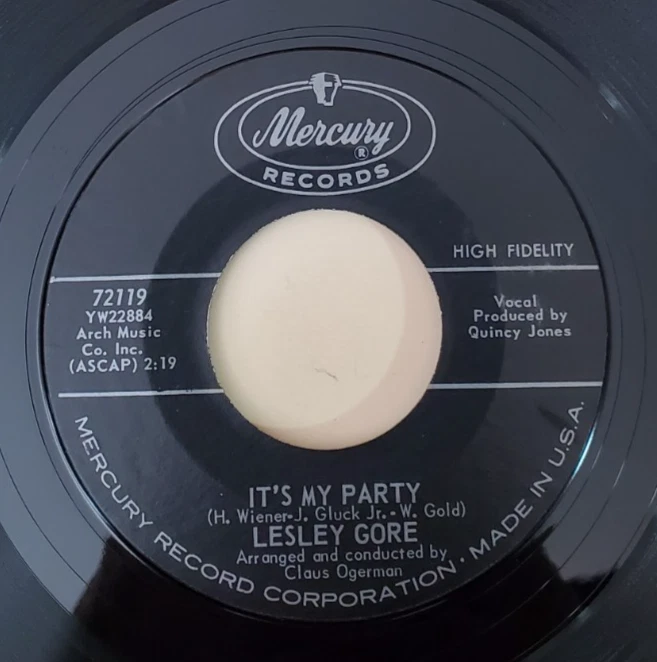 Lesley Gore IT'S MY PARTY / DANNY (ROCK 45/PS) #72119 PLAYS VG++ Foto 3 de 4