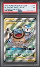 2019 POKEMON SUN & MOON COSMIC ECLIPSE #215 FULL ART/BLASTOISE & PIPLUP GX PSA 1