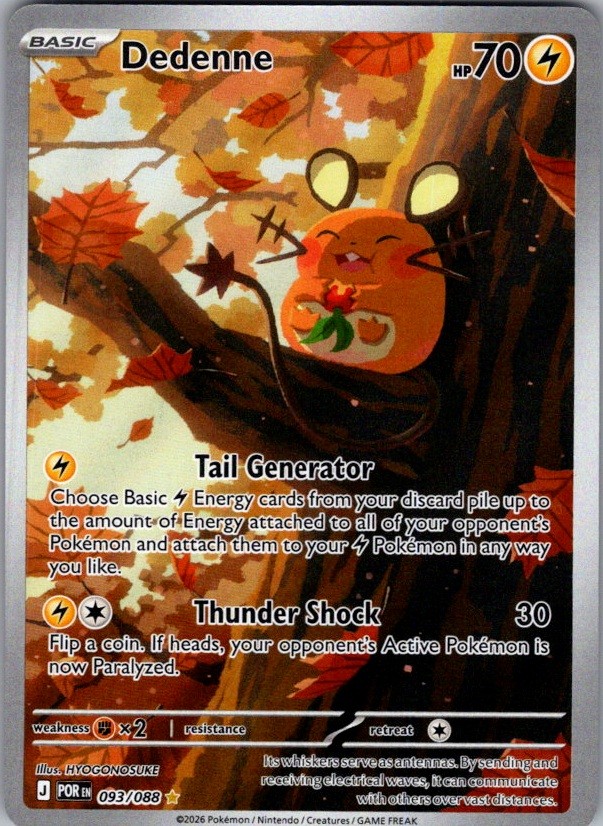 Dedenne 093/088 Holo Illustration Rare Perfect Order Pokemon Near Mint