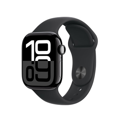 Apple Watch Series 10 [GPS 42mm] Smartwatch mit Jet Black Aluminiumgehäuse