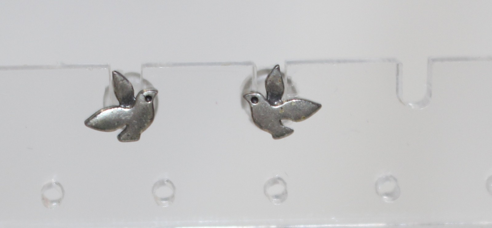 925 Marked Silver Tiny Dove/Bird Stud Earrings Pi… - image 3