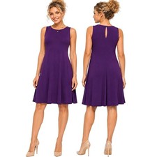 Lauren Ralph Lauren Purple Sleeveless A-Line Keyhole Back Dress Size 8