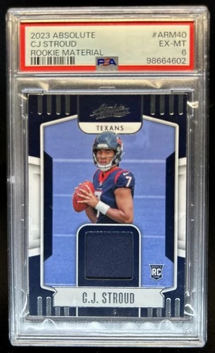 2023 Panini Absolute C.J. Stroud Rookie Materials RC Jersey #ARM-40 Texans PSA 6