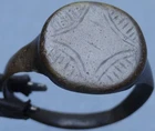 Roman Bronze Hatched Ring