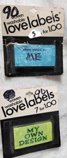 Vintage Woven Washable Lovelabels W/ "My Own Design" & Hand Made By Me"  Sew On 