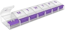 EZY DOSE Weekly 7-Day Pill Case, X-Large 8.75"x2"x1", Color May Vary