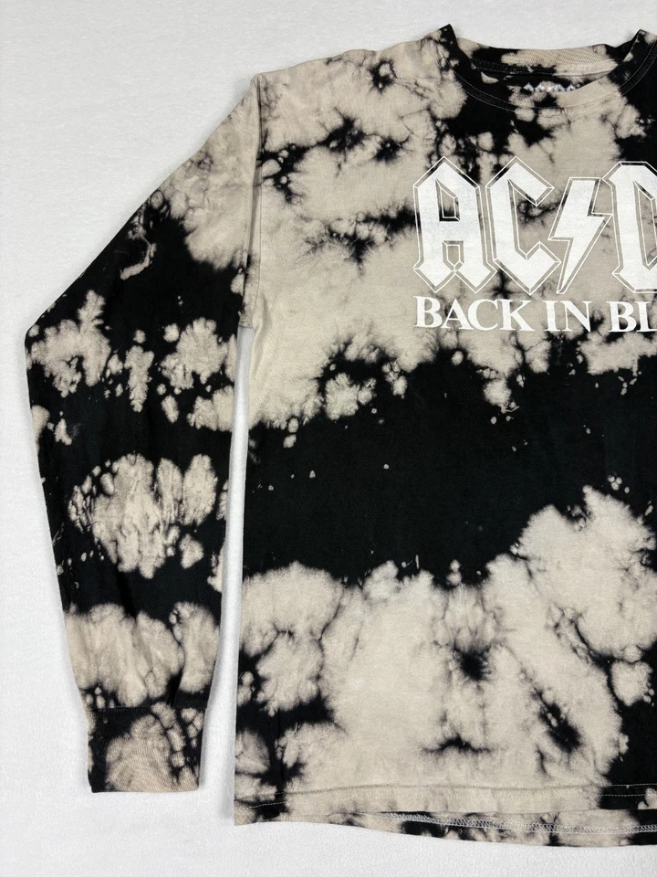 AC DC HELLS BELLS BAND LONG SLEEVE T SHIRT BACK IN BLACK MENS 2XL TIE DYE RETRO - Image 3 of 4