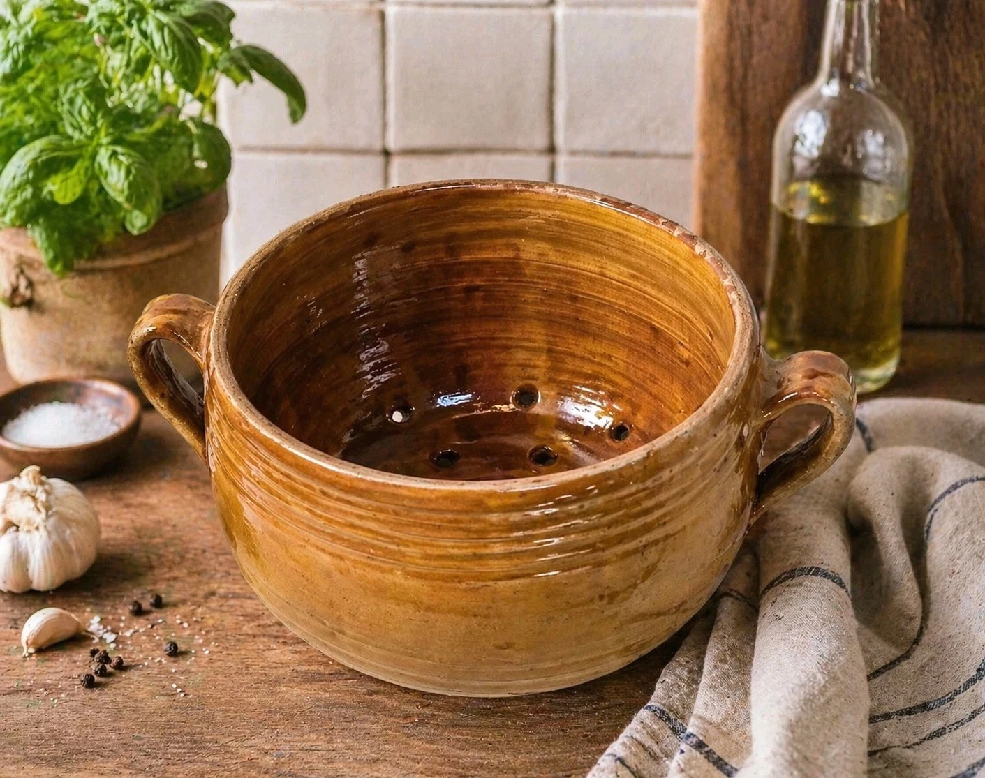 Vintage Italian Terracotta Colander Large Yellow Glazed Pottery Strainer 1940s
Opens in a new window
