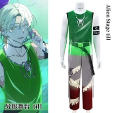 Alien Stage Round 7 Blink Gone Till Cosplay Costume Green Vest Cargo Pants 
