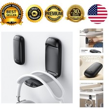 Headphone Stand Adhesive Sticky Holder Hook Mount Foldable Compact Black for