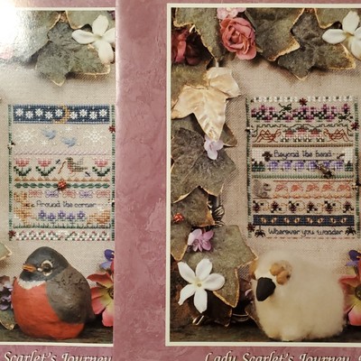 Just Nan cross stitch PATTERNS ONLY Lady Scarlet's Journey Part 1 2 I II OOP