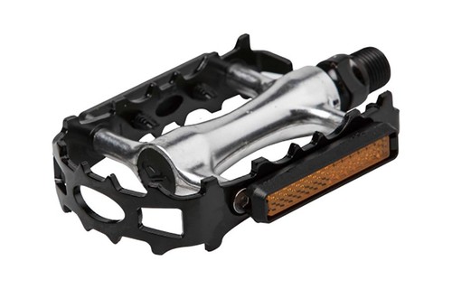 Pédales XLC ville C14 corps alu, contour nylon et caoutchouc noir avec réflecteurs