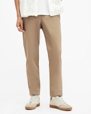Image of AllSaints Men's Chino Trousers Slim Straight Fit Slash Pockets Beige Size UK 34