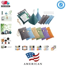 Natural Bamboo Charcoal Air Purifying Bags, 14 Pack - Safe for Pets, Unscented