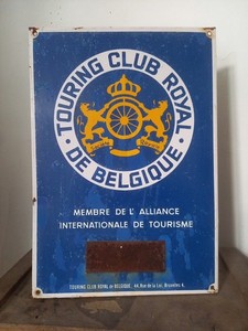 Touring Club De Belgique Enameled Badge / License Plate Topper