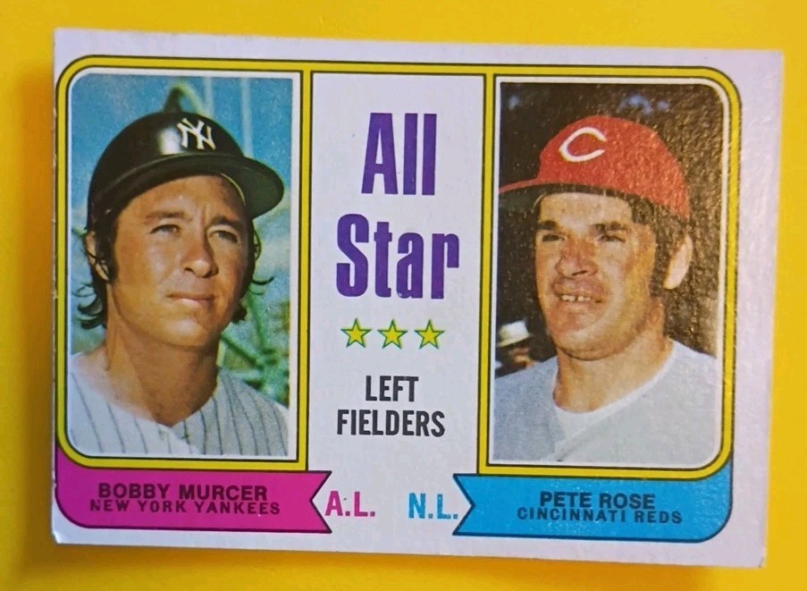 1974 Topps - All Star Left Fielders Pete Rose, Bobby Murcer #336
