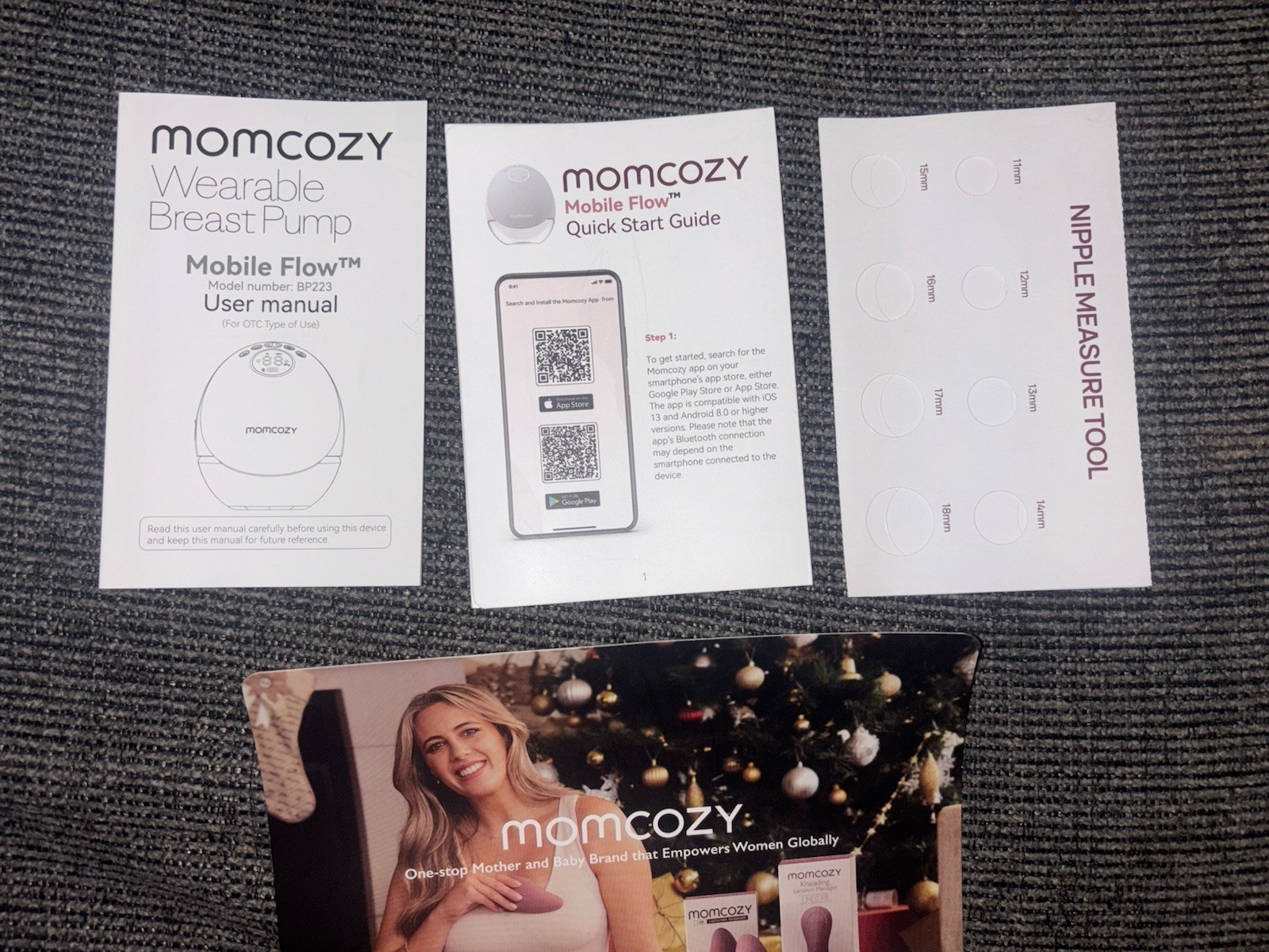 Momcozy M9 Double Wearable Breast Pump With Smart App- White