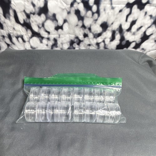 Clear Plastic Coin Holders Storage Containers Set Lot in Zip Bag for Coins