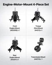 New Engine and Transmission Motor Mount Kit Replacement, Set of 4, Compatible w