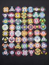Group Lot Of 56 Vintage Las Vegas Commemorative Poker Chips