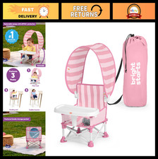 Portable Baby Beach Chair with UPF Canopy, Indoor/Outdoor Booster Seat, Pink