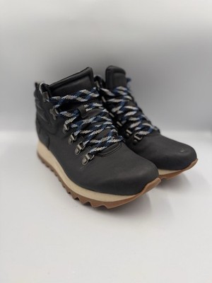 Merrell Womens Alpine Hiker Boots Black Vegan Faux Leather Hiking Shoes Size 7.5