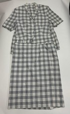 Damen Anzug Set Rock & Hemd Vintage Antonette Franz Haushofer 48 Weiß übergröße