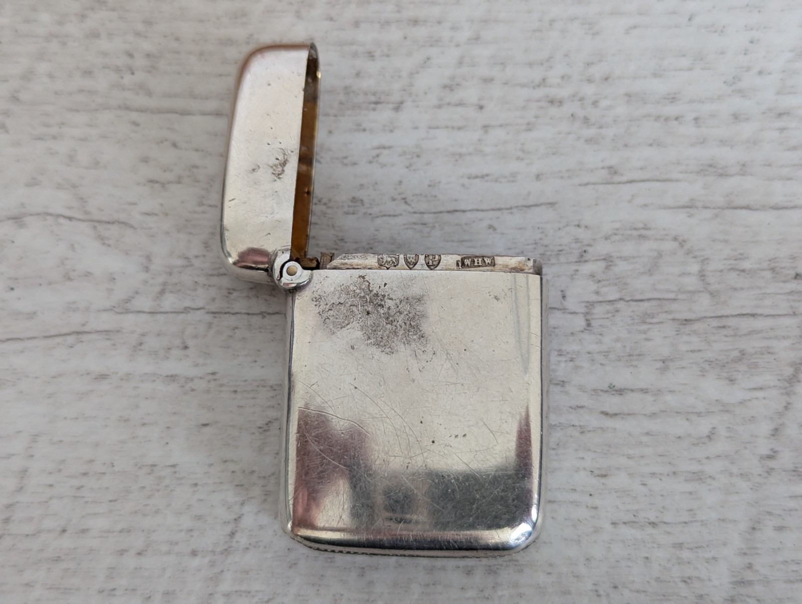 Antique 1891 Sterling Silver Vesta Case Birmingham Hallmarked 35 x 45mm image 4