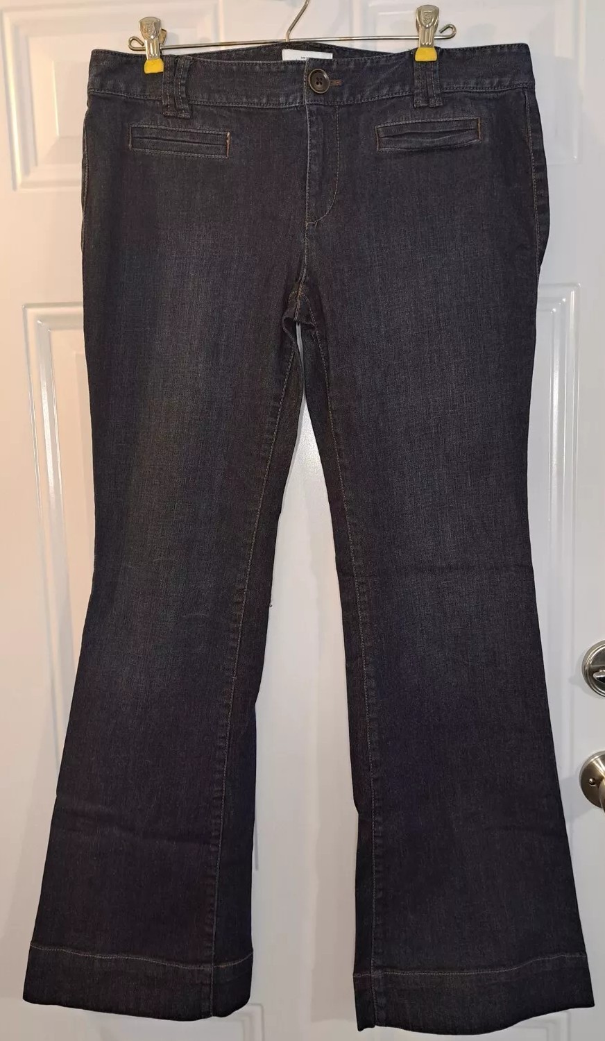 Ann Taylor Loft Wide Leg Denim Jeans Womens Size 10 Dark Wash Inseam 31