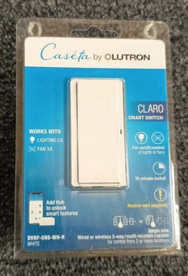 Lutron Caseta Claro Smart Switch for Lights & Fans - White DVRF-5NS-WH-R