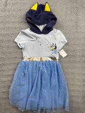 Bluey Dress Girls XS 4/5 Hooded Cosplay Costume Party NWT Disney