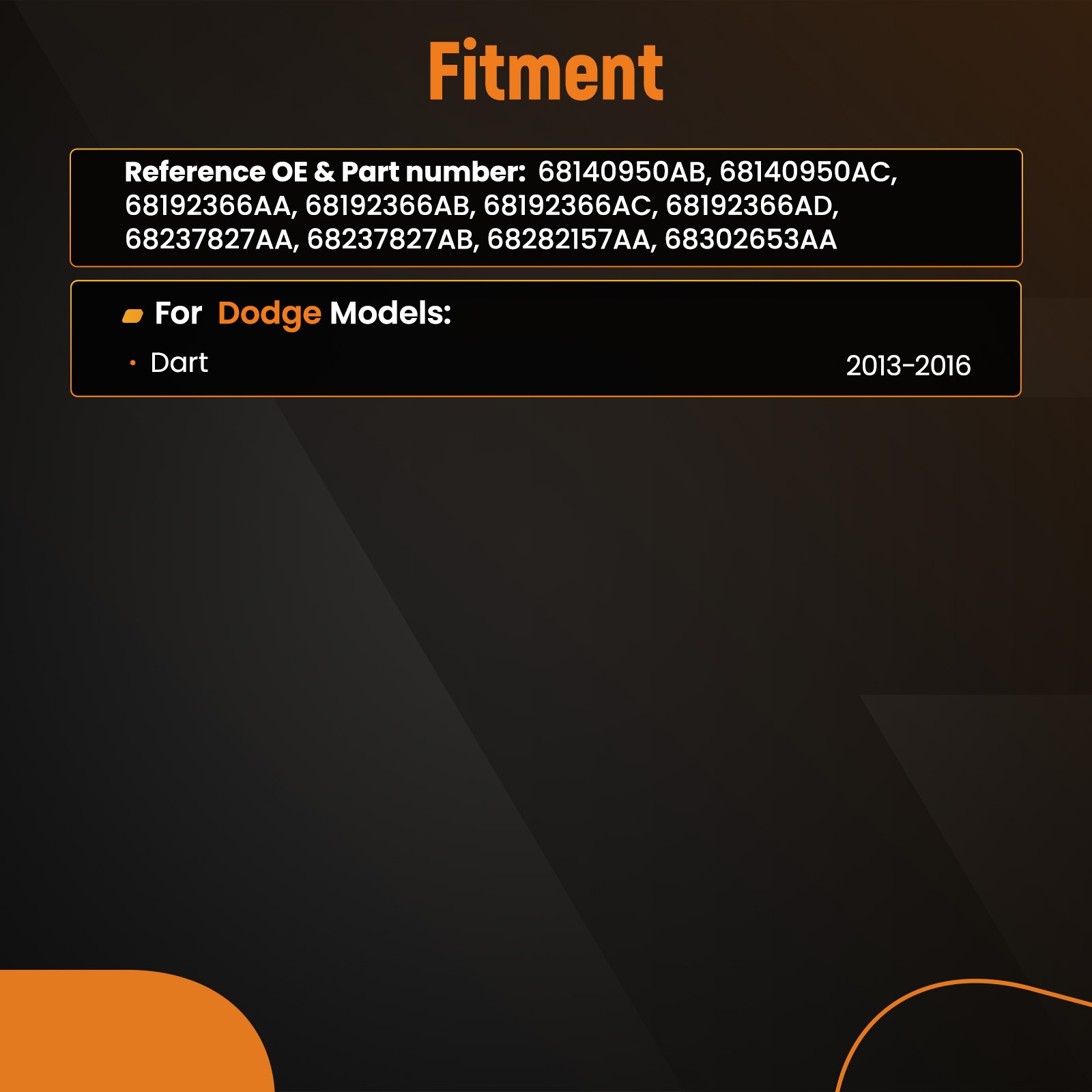 Front Radiator Active Grille Shutter With Motor For Dodge Dart 2013-2016 QME