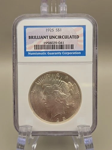 1925 Silver Peace Silver Dollar $1 - NGC Brilliant Uncirculated