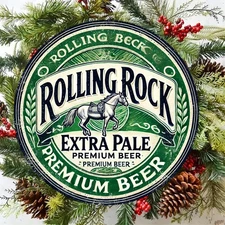 Rolling Rock Beer Theme Aluminum Foil Engraved Wall Art Sign
