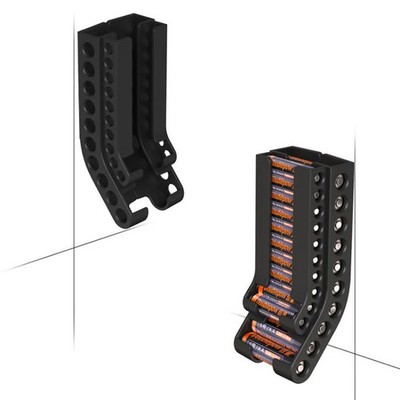 Wall-Mounted Battery Organizer Holds 10 AA & 10 AAA Batteries Space-Saving Batt