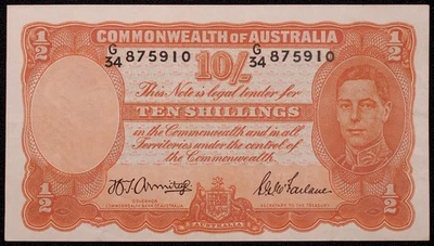 Australia 10 Shillings ND (1939-52) - King George VI - P-25 (N2904-Z90) BA-M - Image 1 of 2