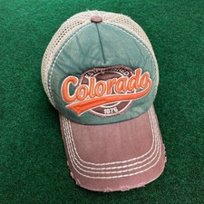 Robin Ruth Colorado Trucker Hat Cap Script Mesh Snapback Distressed 1876