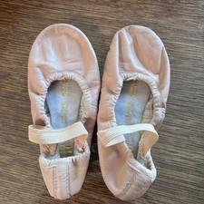 Bloch Pink Leather Ballet Slippers Kids Size 9.5 B Dance Shoes Full Sole 0658