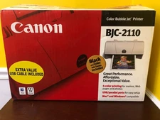 New In Box 2001 Canon BJC-2110 Color Bubble Jet Printer Printmaster