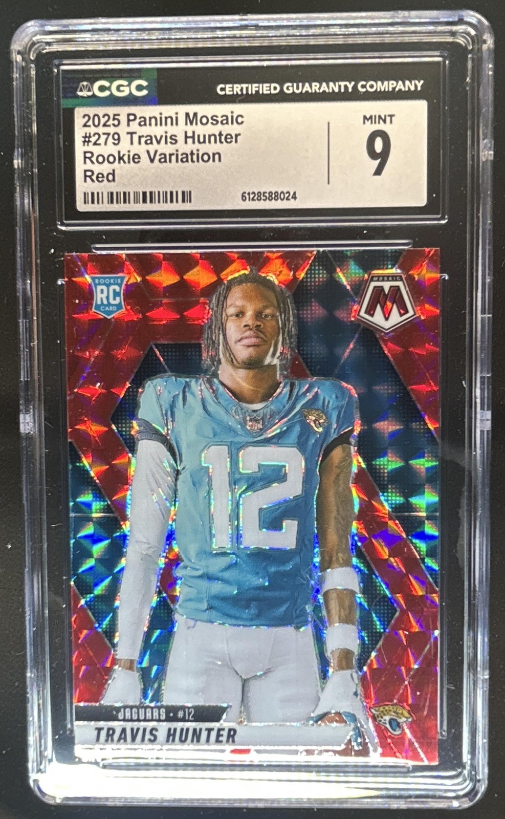 2025 Panini Mosaic Travis Hunter Variation Red Prizm RC #279 CGC 9 MINT ...