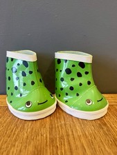 Bear Factory Build-a-Bear Rare Green Spotted Frog Wellies Boots Plush Accessory