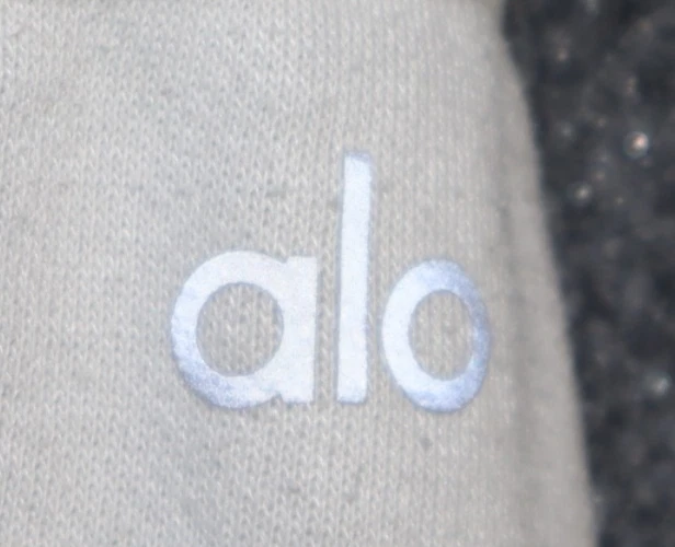 ALO Yoga Edge Crop Hoodie Women XS Off White Relaxed Fit Raw Hem Athleisure EUC - Image 2 of 4